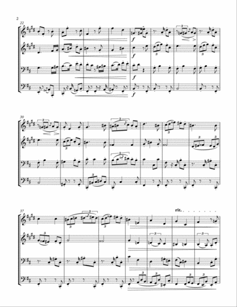 Tango in D major (Brass Quartet), Op.165 No.2 Brass Quartet scores gallery preview page 2