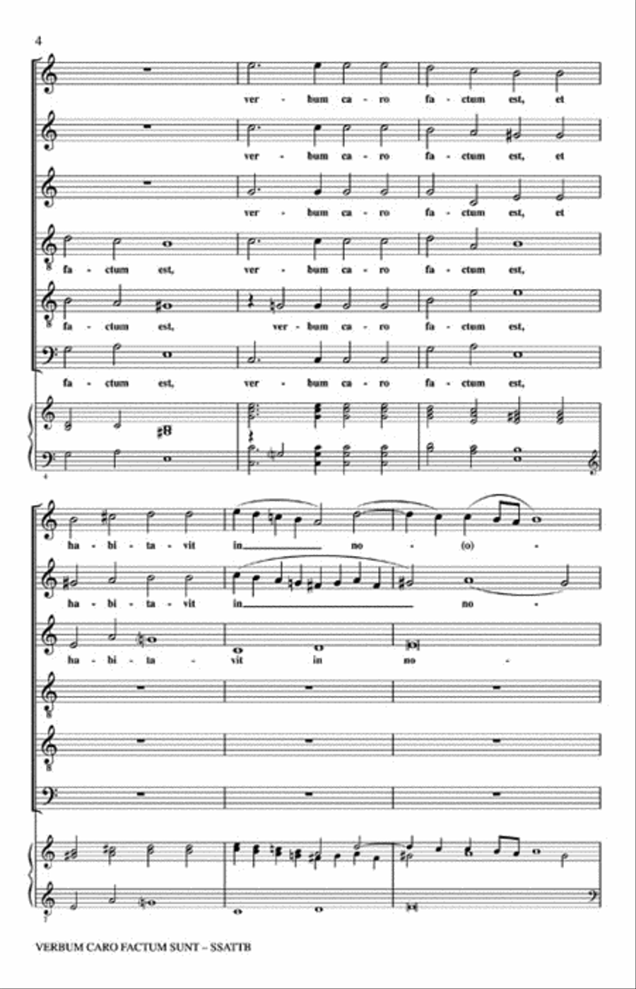 Verbum Caro Factum Est A Cappella scores gallery preview page 3