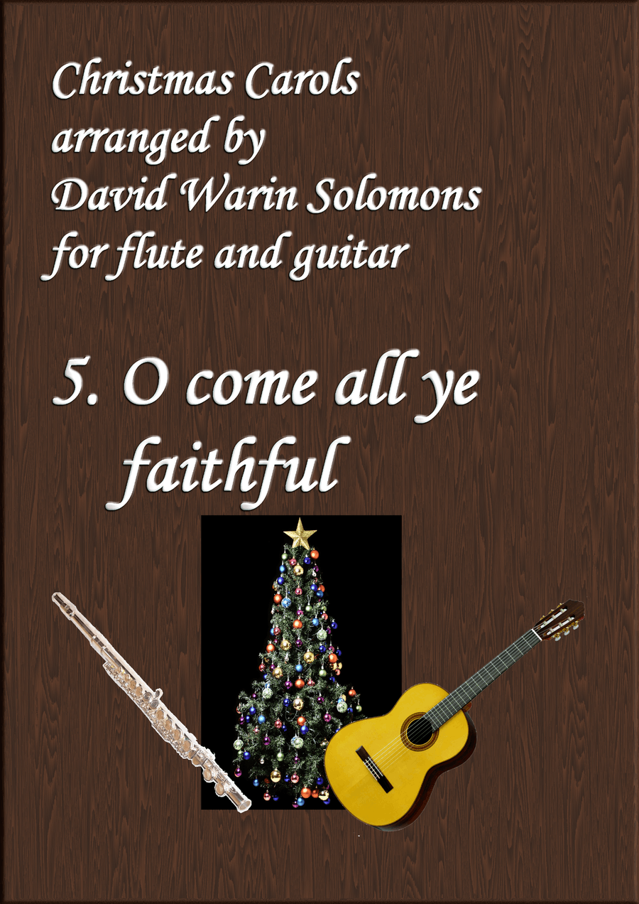 Christmas Carols for flute and guitar No 5 O come all ye faithful (Adeste Fideles) Flute scores gallery preview page 1