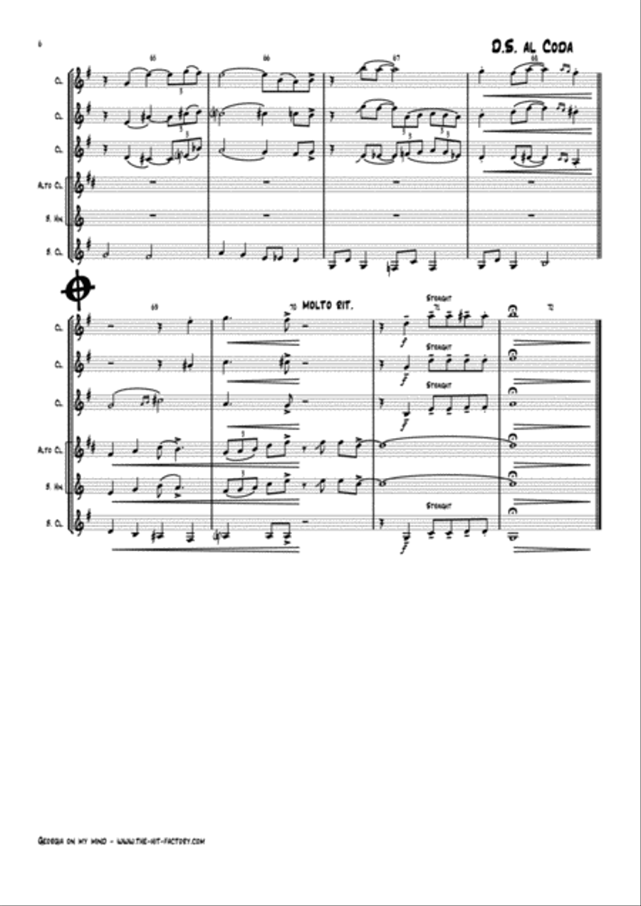 Georgia On My Mind Woodwind Ensemble scores gallery preview page 6