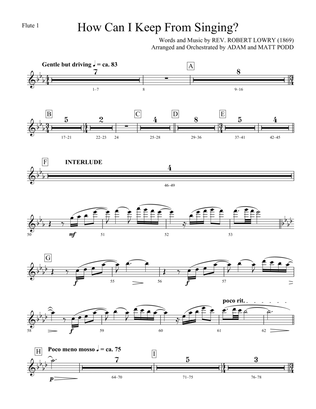 Book cover for How Can I Keep from Singing (arr. Matt and Adam Podd) - Flute 1