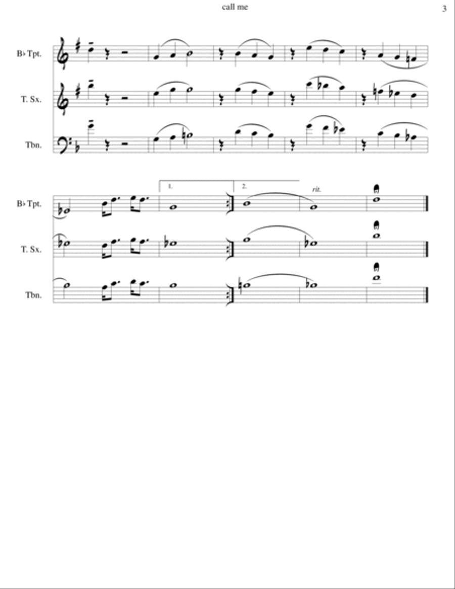 Call Me Call Me Small Ensemble scores gallery preview page 4