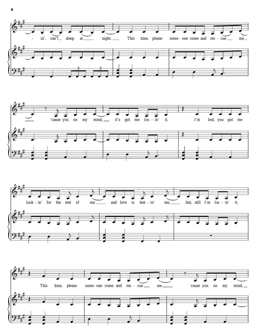 S.O.S. Piano, Vocal, Guitar scores gallery preview page 4