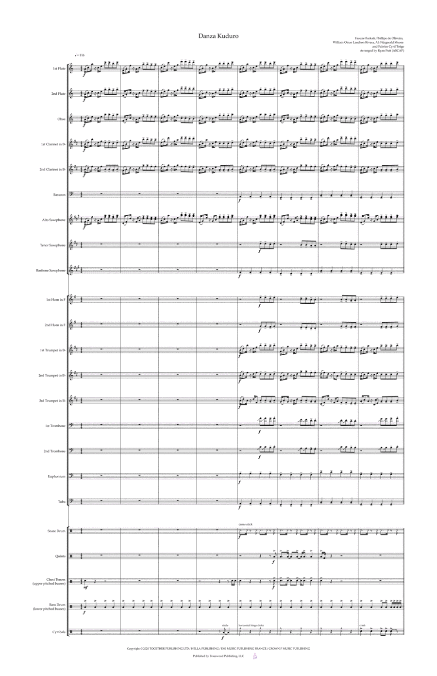Danza Kuduro Marching Band scores gallery preview page 1