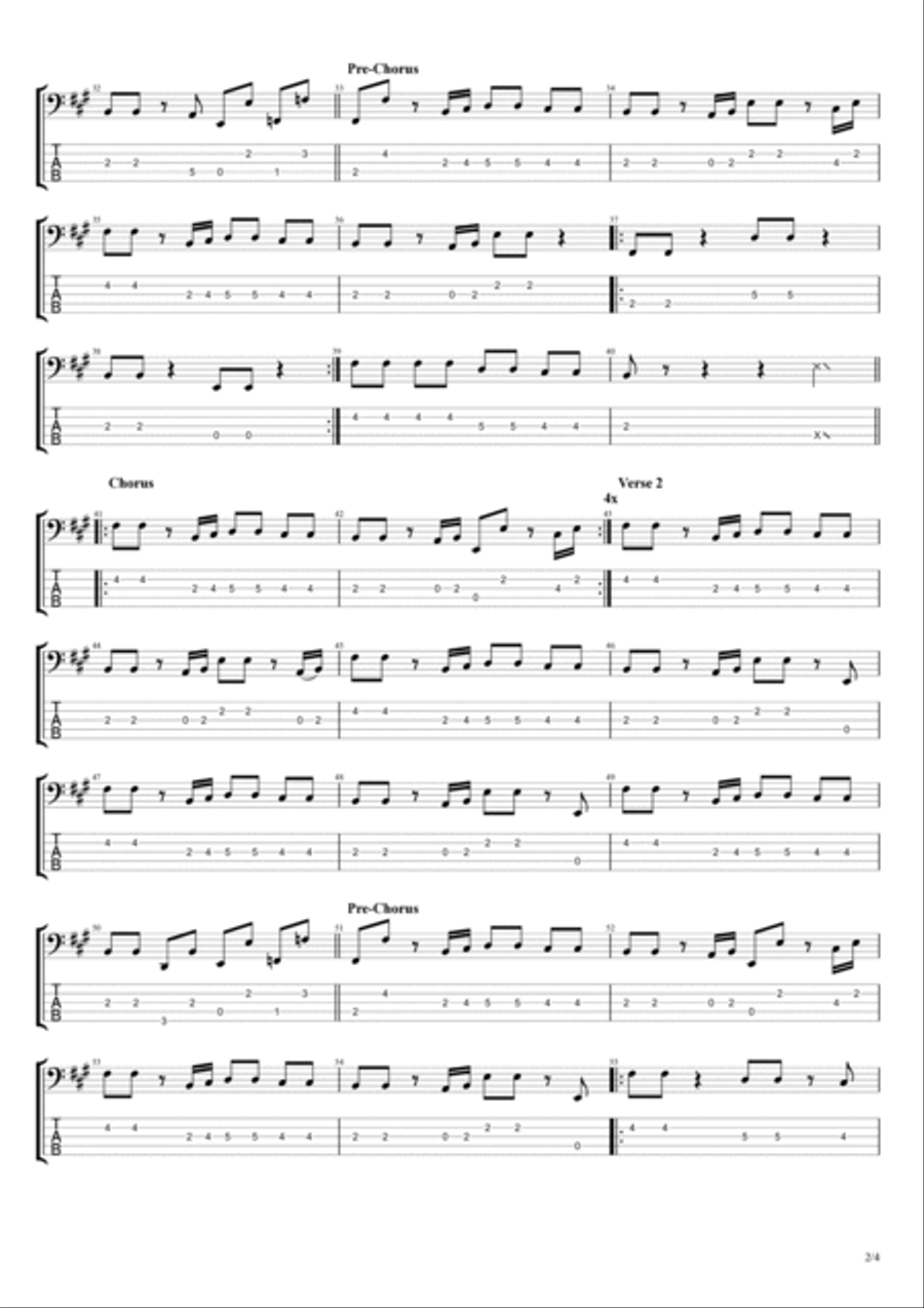 Love Again Guitar Tablature scores gallery preview page 2