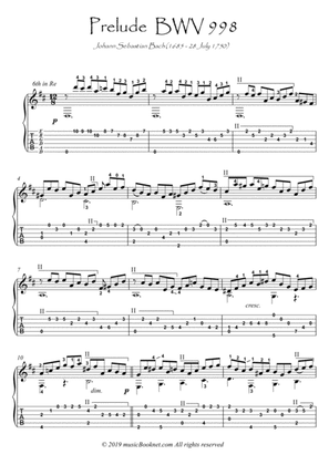 Bach for Guitar Prelude BWV 998
