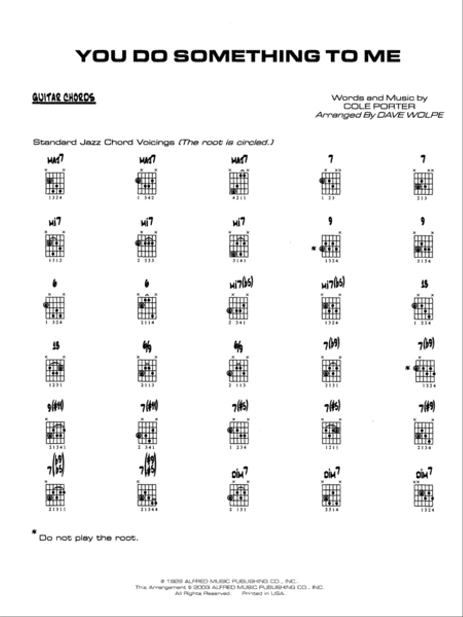 You Do Something to Me: Guitar Chords Jazz Ensemble scores gallery preview page 1