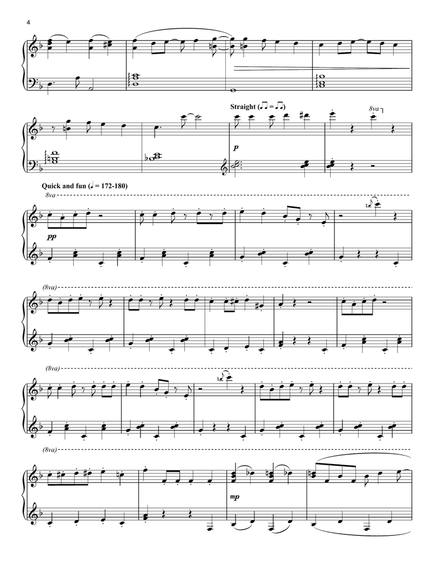 Let It Snow!/Rockin' Around the Christmas Tree/Santa Claus Is Comin' To Town Piano Solo scores gallery preview page 4