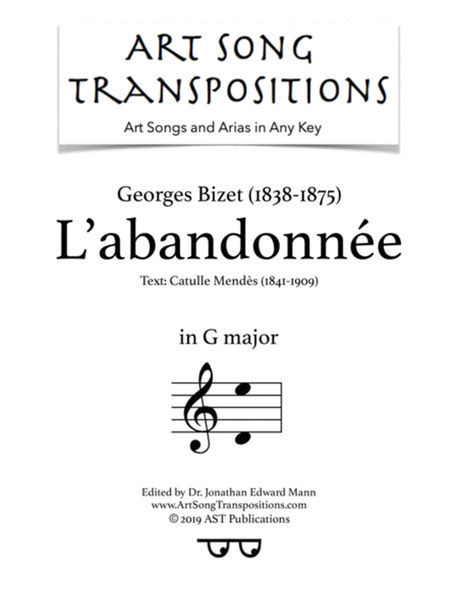 BIZET: L'abandonnée (transposed to G major)