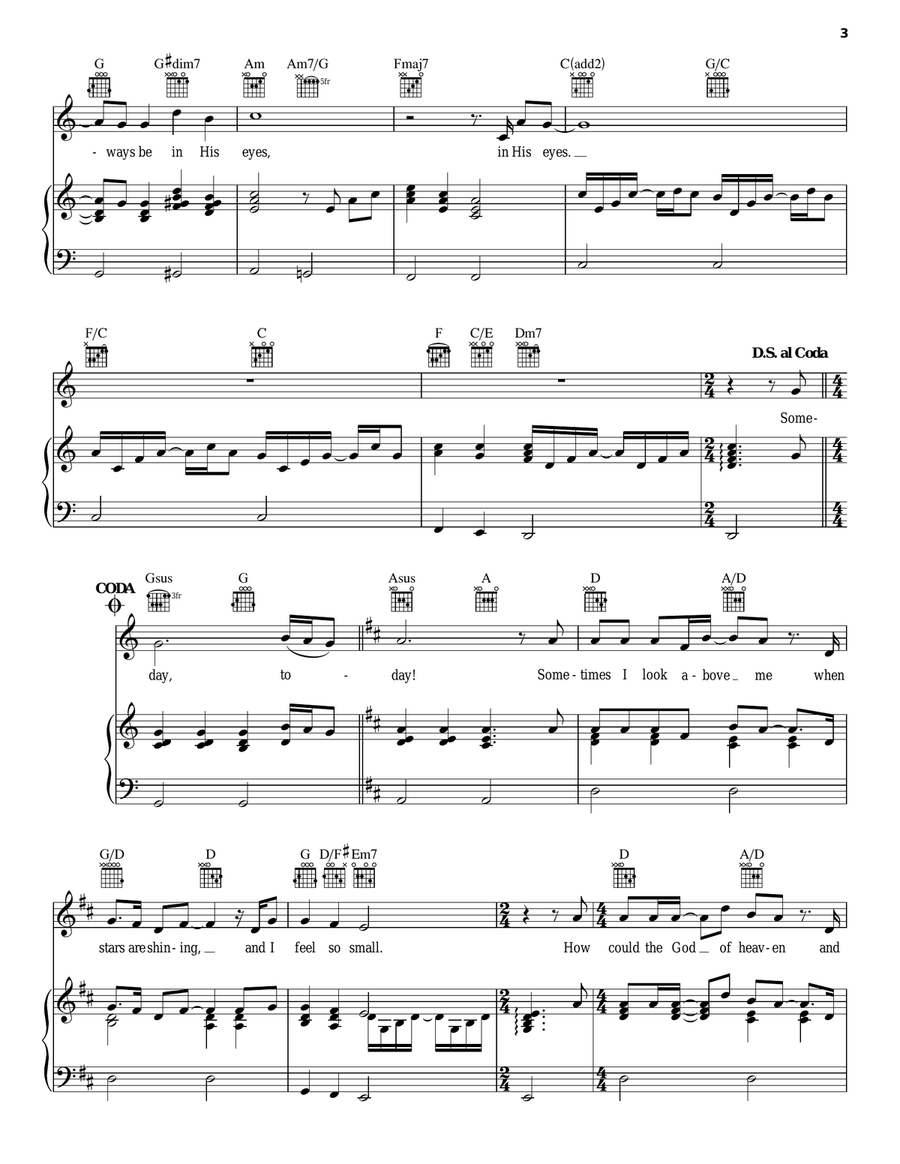 His Eyes Guitar scores gallery preview page 3