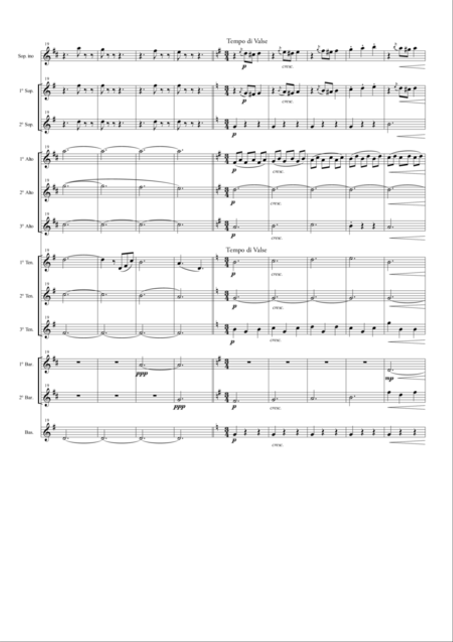 The Blue Danube Waltz for Saxophone Ensemble Woodwind Ensemble scores gallery preview page 3