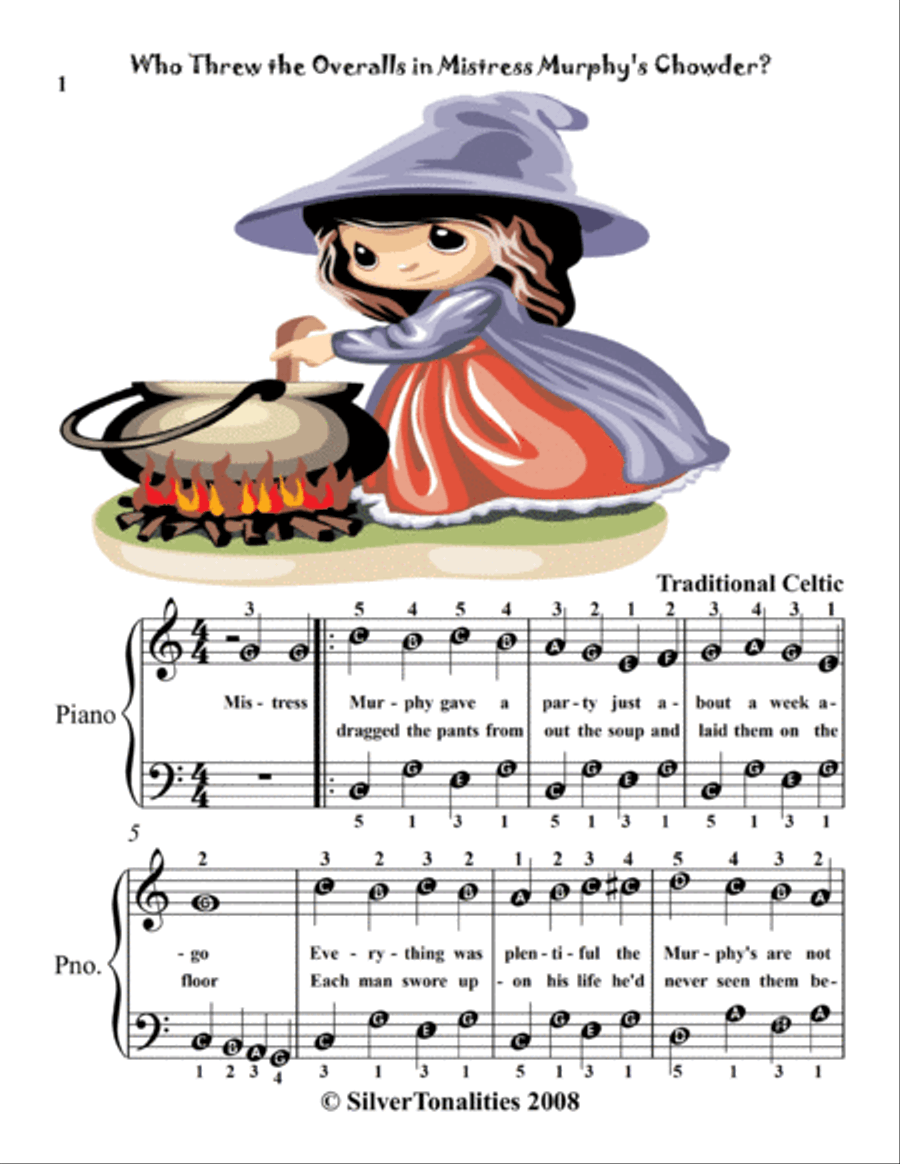 Who Threw the Overalls in Mistress Murphy’s Chowder for Easy Piano Piano Method scores gallery preview page 3