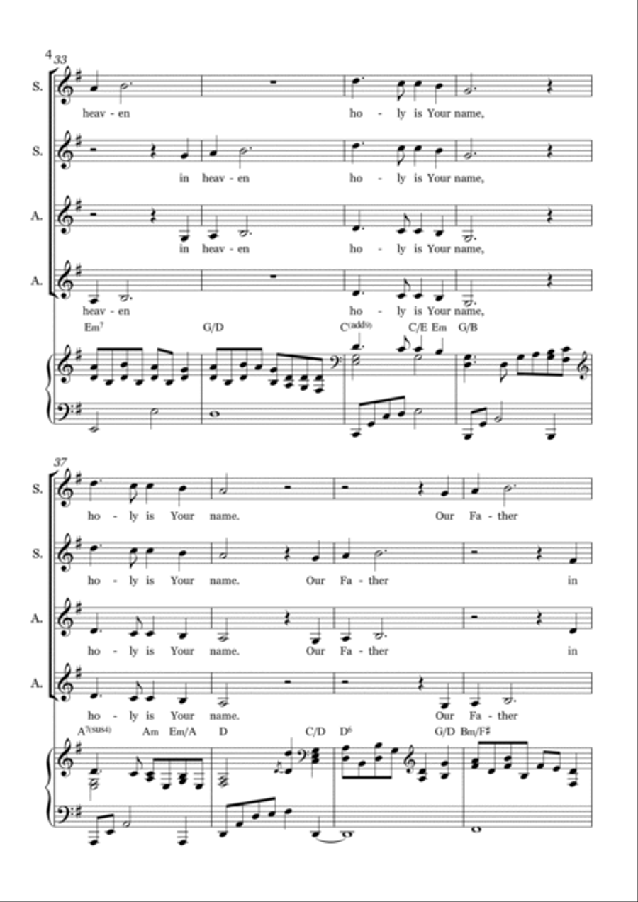 The Lord's Prayer SSAA scores gallery preview page 4