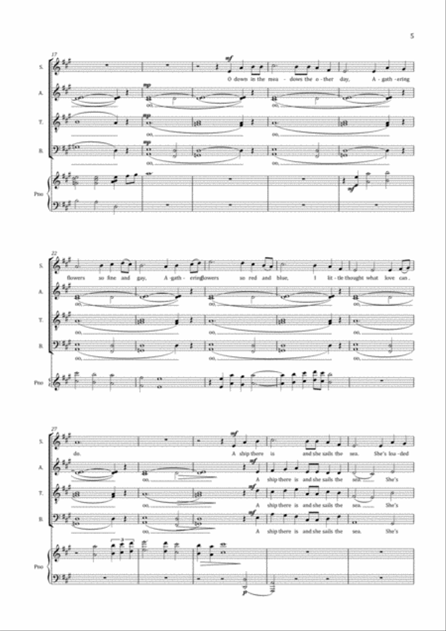 Three English Folksongs 4-Part scores gallery preview page 5