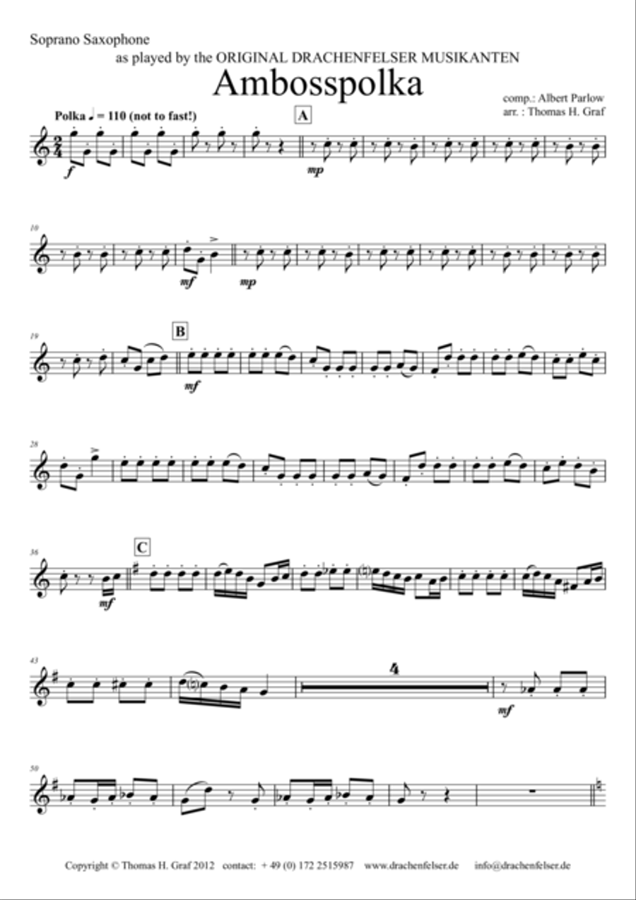 Amboss-Polka - German Polka - Oktoberfest - Saxophone Quartet Saxophone Quartet scores gallery preview page 6