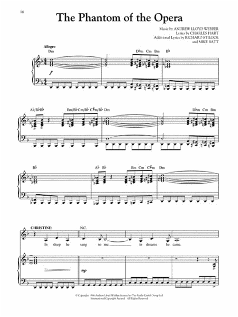 The Phantom of the Opera Piano, Vocal scores gallery preview page 4