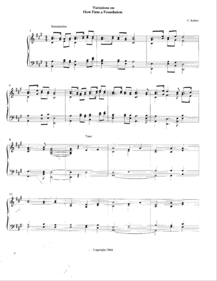 Variations on How Firm a Foundation Piano Solo scores gallery preview page 3