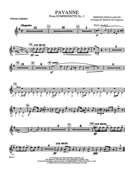 Pavanne (from Symphonette No. 2): 2nd B-flat Cornet