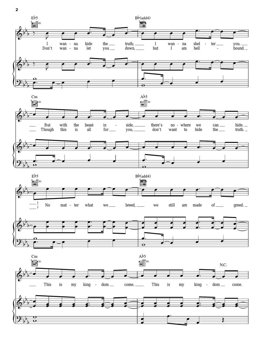Demons Acoustic Guitar scores gallery preview page 2