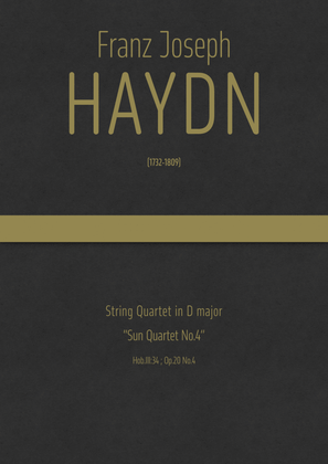 Haydn - String Quartet in D major, Hob.III:34 ; Op.20 No.4 · "Sun Quartet No.4"