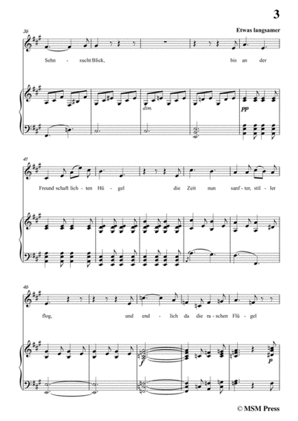 Schubert-Der Flug der Zeit,in A Major,Op.7 No.2,for Voice and Piano image number null