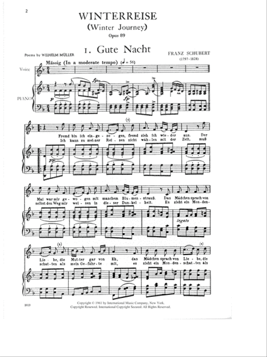 Die Winterreise. A Cycle Of 24 Songs, Opus 89 (G. & E.) - High High Voice scores gallery preview page 2