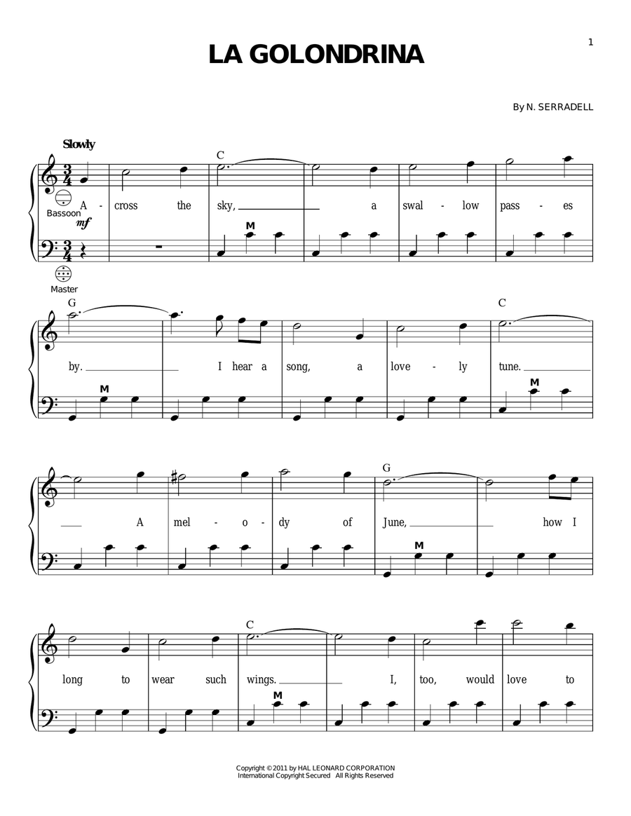 La Golondrina La Golondrina Accordion scores gallery preview page 1