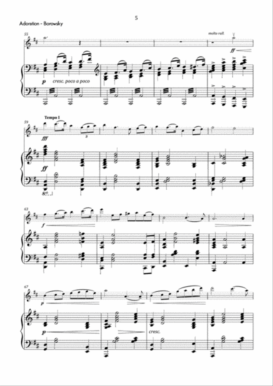 Borowski - Adoration in D Major - Intermediate Violin Solo scores gallery preview page 6