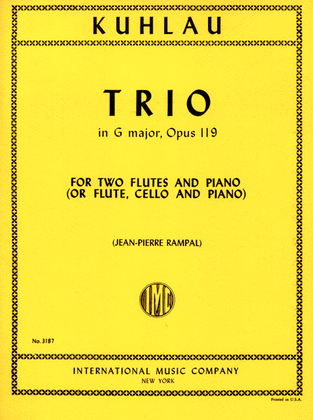 Book cover for Trio in G major, Op. 119 for Flute, Cello & Piano or 2 Flutes & Piano