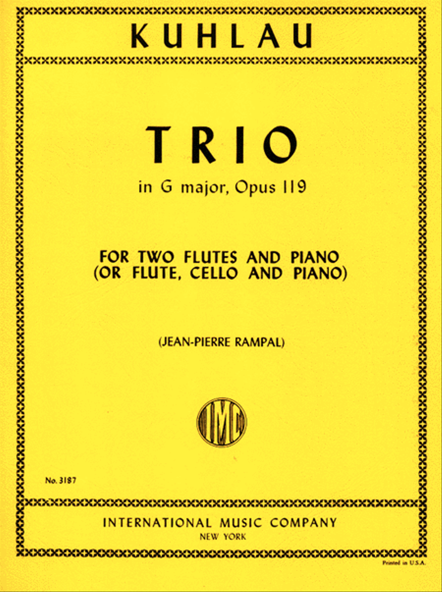 Book cover for Trio in G major, Op. 119 for Flute, Cello & Piano or 2 Flutes & Piano