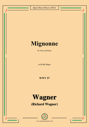 Book cover for R. Wagner-Mignonne(Liebchen) ,WWV 57,in B flat Major,for Voice and Piano