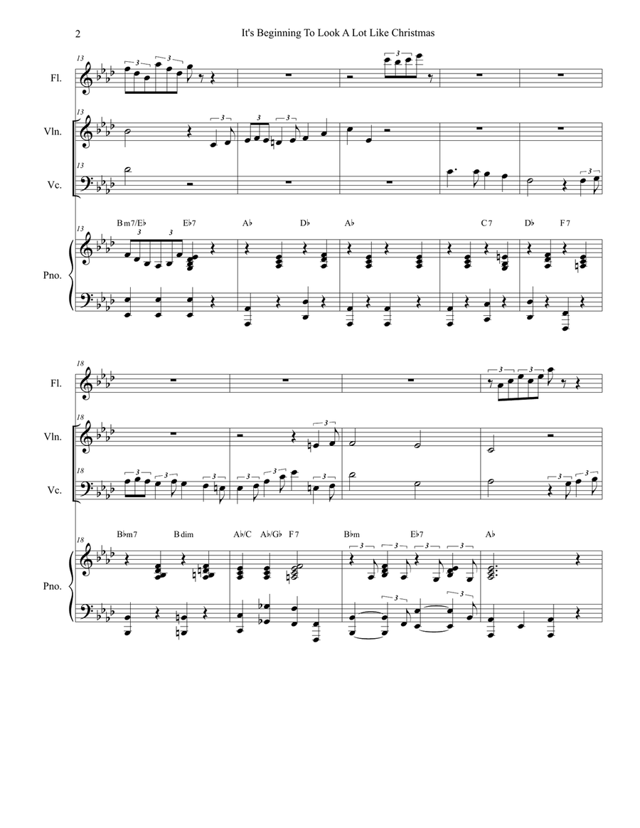It's Beginning To Look Like Christmas Piano Trio scores gallery preview page 2