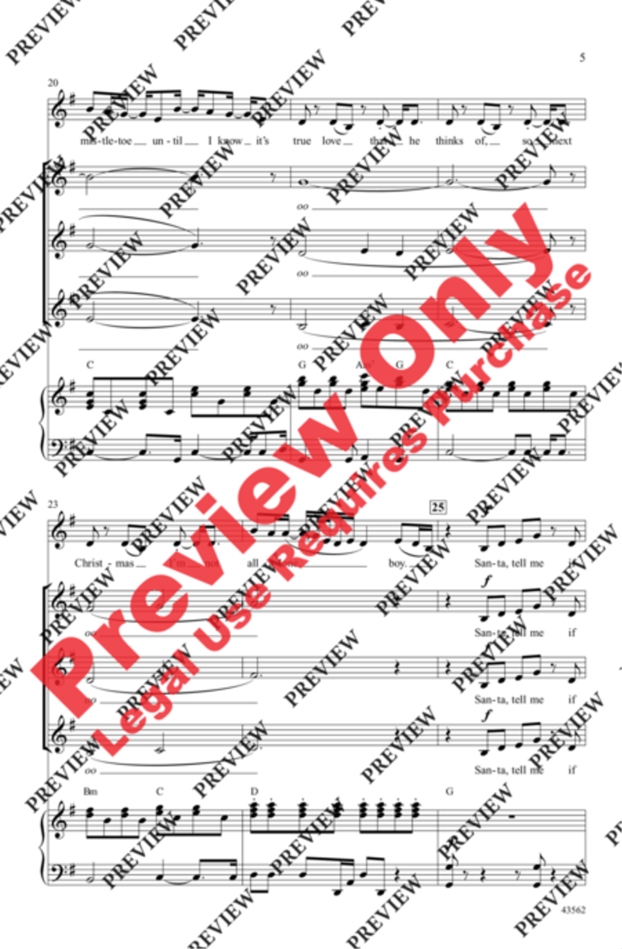 Santa Tell Me Santa Tell Me Women's Choir scores gallery preview page 20