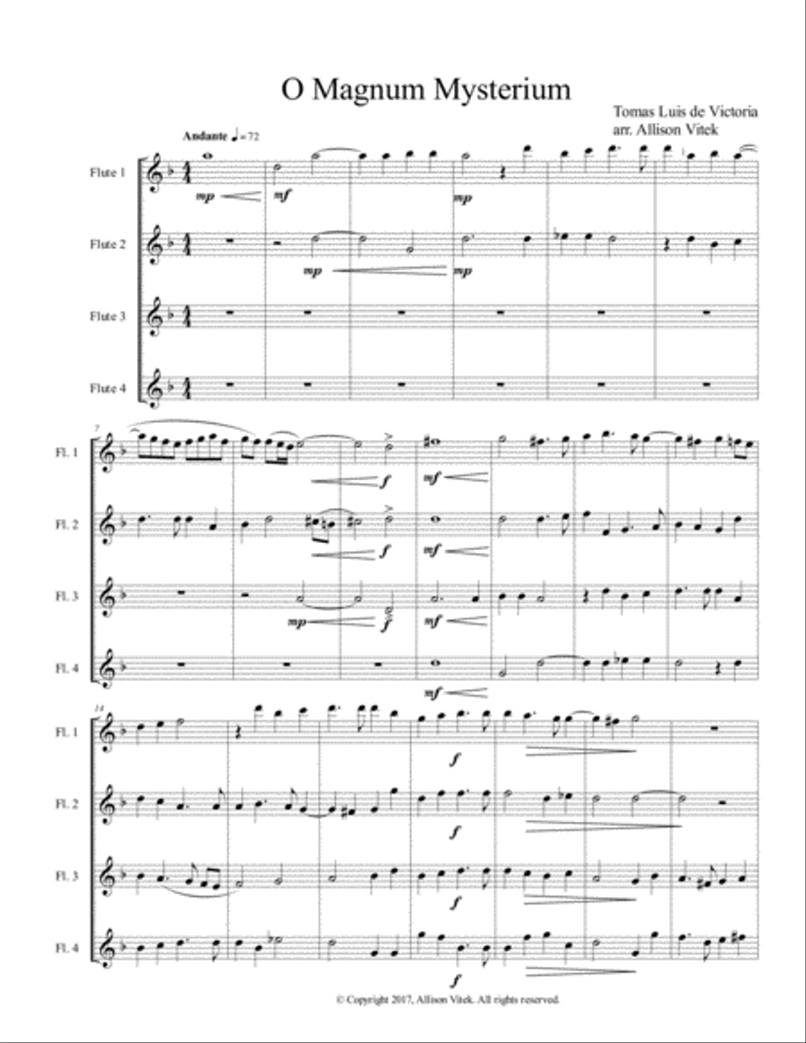 O Magnum Mysterium Woodwind Ensemble scores gallery preview page 4