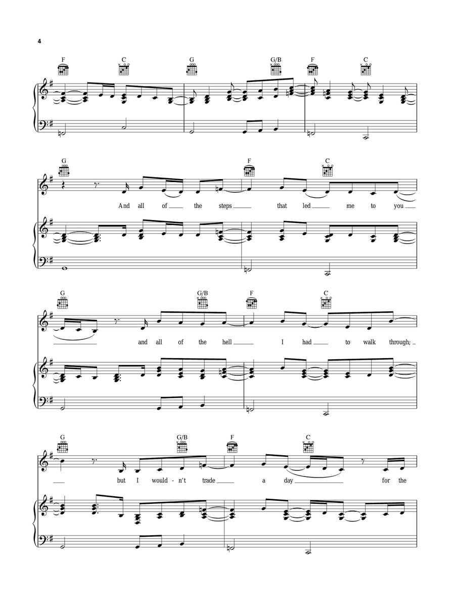 The Words Piano, Vocal, Guitar scores gallery preview page 4