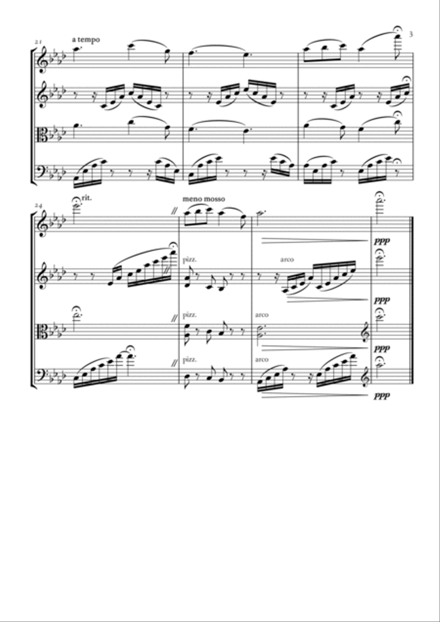 O mio babbino caro String Quartet scores gallery preview page 3