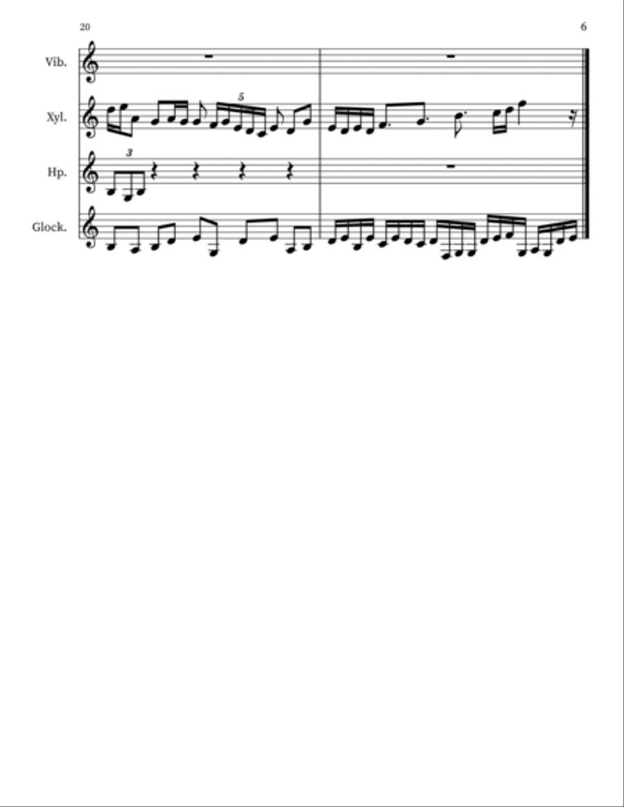 Z 21 for Percussion a Voce & Harp Small Ensemble scores gallery preview page 6