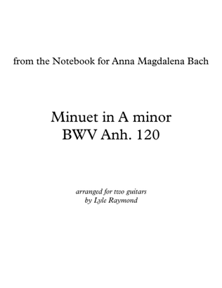 Minuet in A minor, BWV Anh. 120 for two guitars