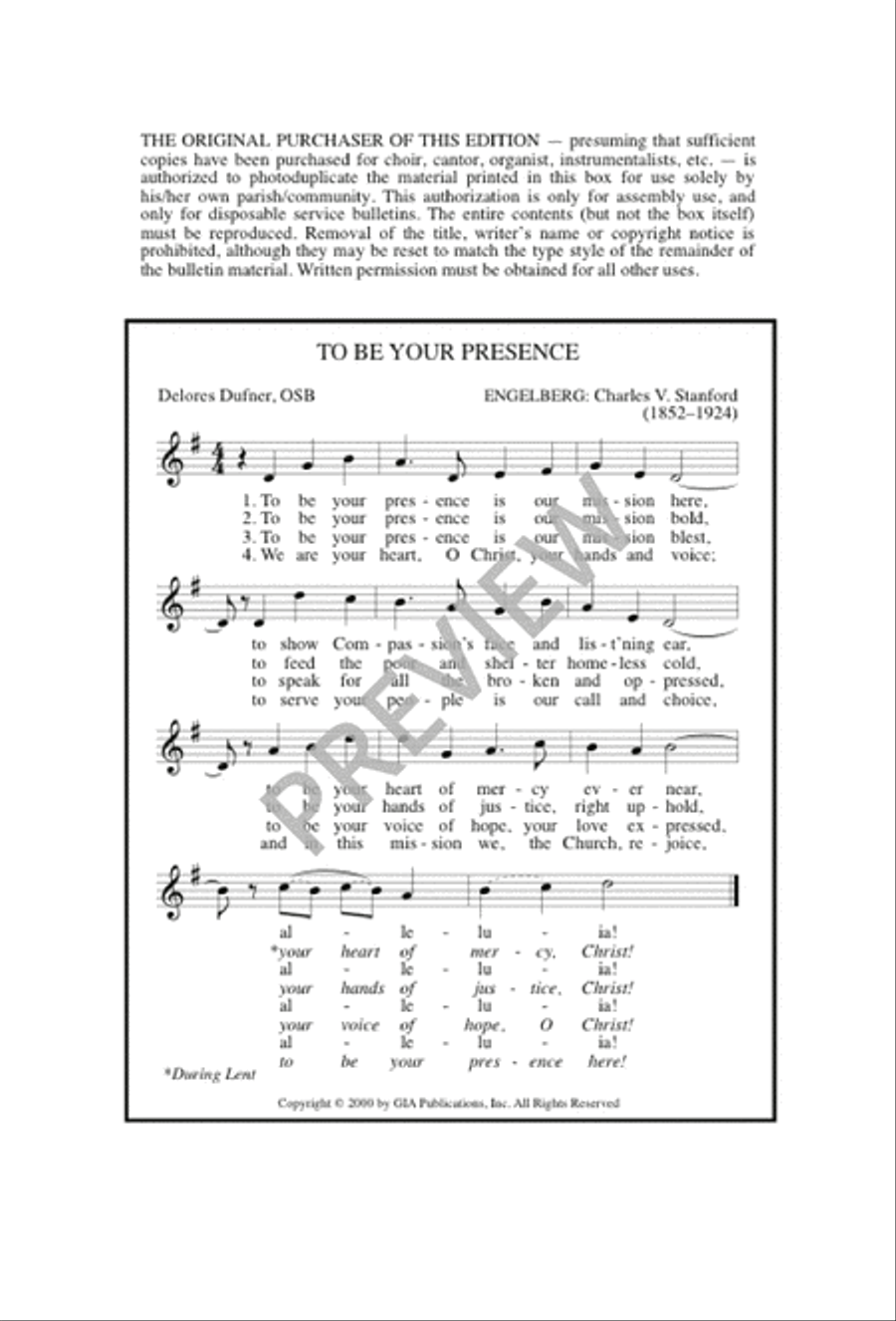 To Be Your Presence 4-Part scores gallery preview page 8