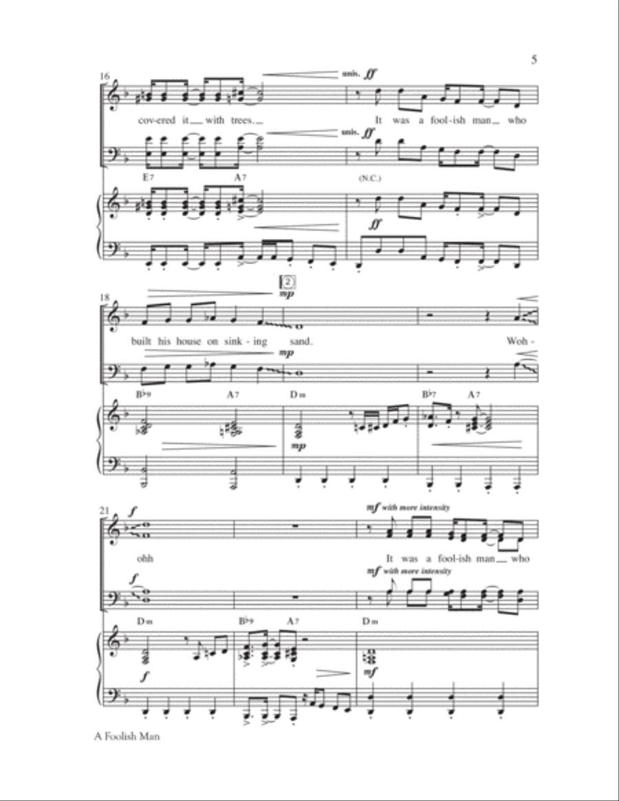 A Foolish Man 4-Part scores gallery preview page 4