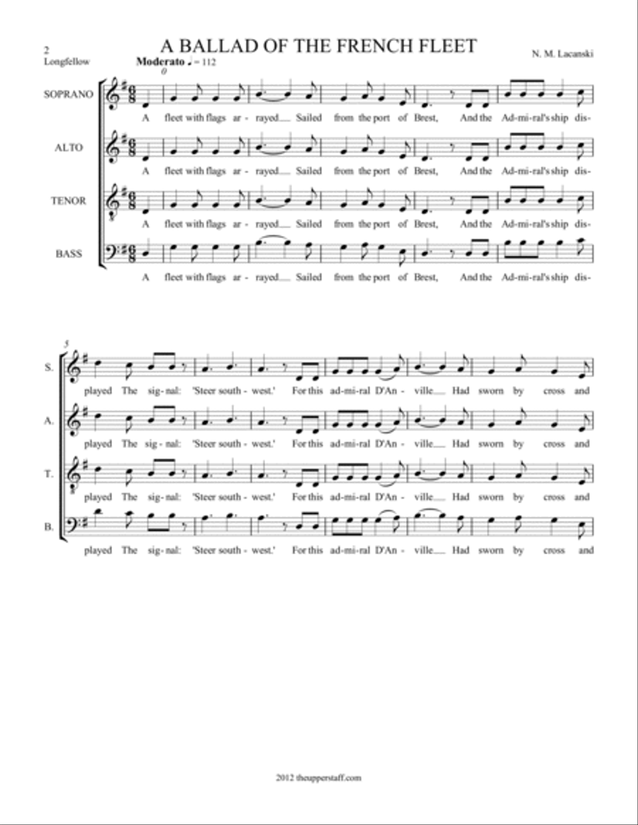 A Ballad of the French Fleet 4-Part scores gallery preview page 2