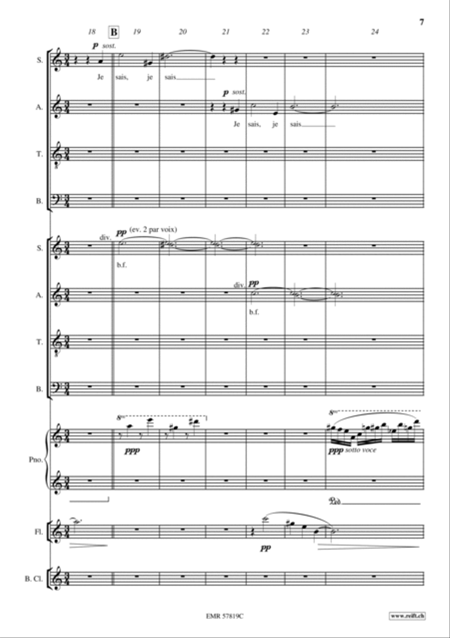 Je sais maintenant que je ne possede rien Mixed Choir scores gallery preview page 8