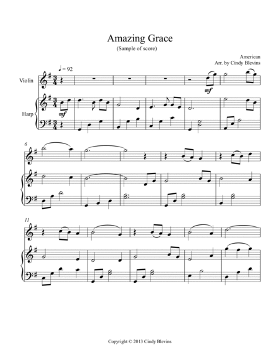 Harp and violin outlet music