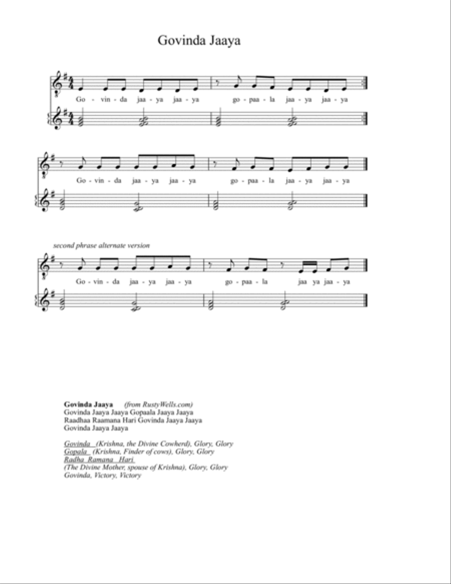 Kirtan Chant - a Collection Unison Choir scores gallery preview page 5