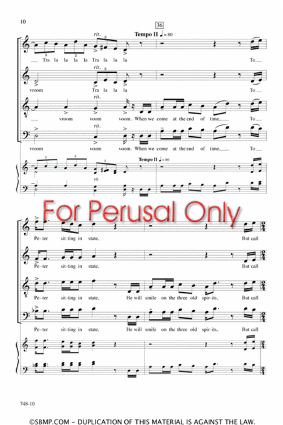 The Fiddler of Dooney - SATB Octavo 4-Part scores gallery preview page 9