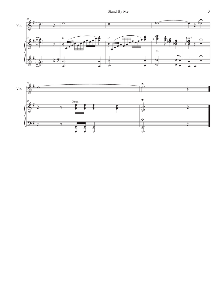 Stand By Me (Violin solo and Piano) Violin Solo scores gallery preview page 3