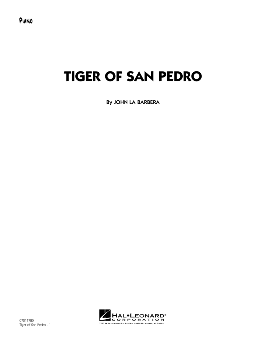 Tiger Of San Pedro - Piano Jazz Ensemble scores gallery preview page 1
