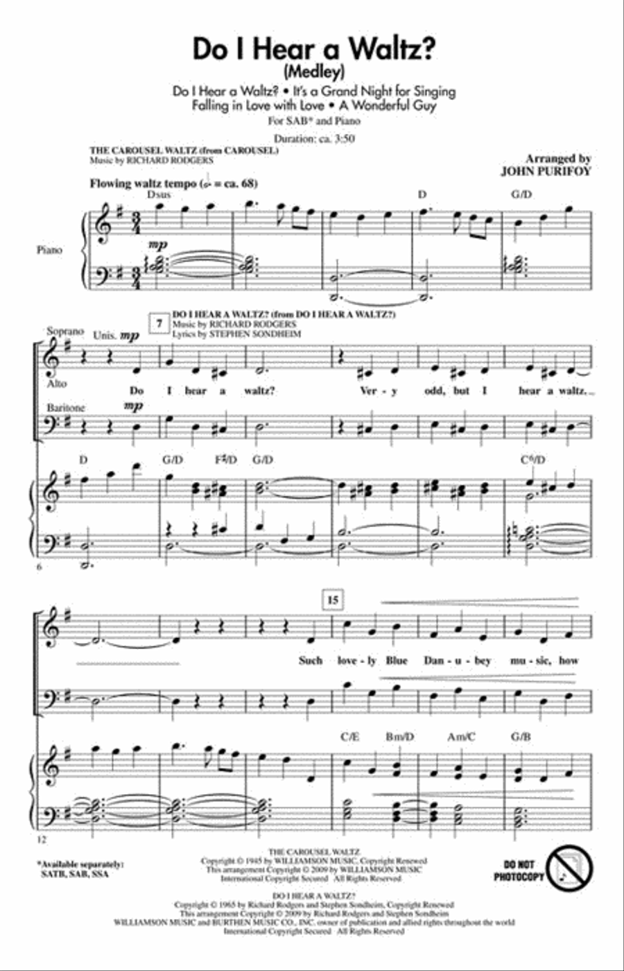 Do I Hear a Waltz? 3-Part scores gallery preview page 2