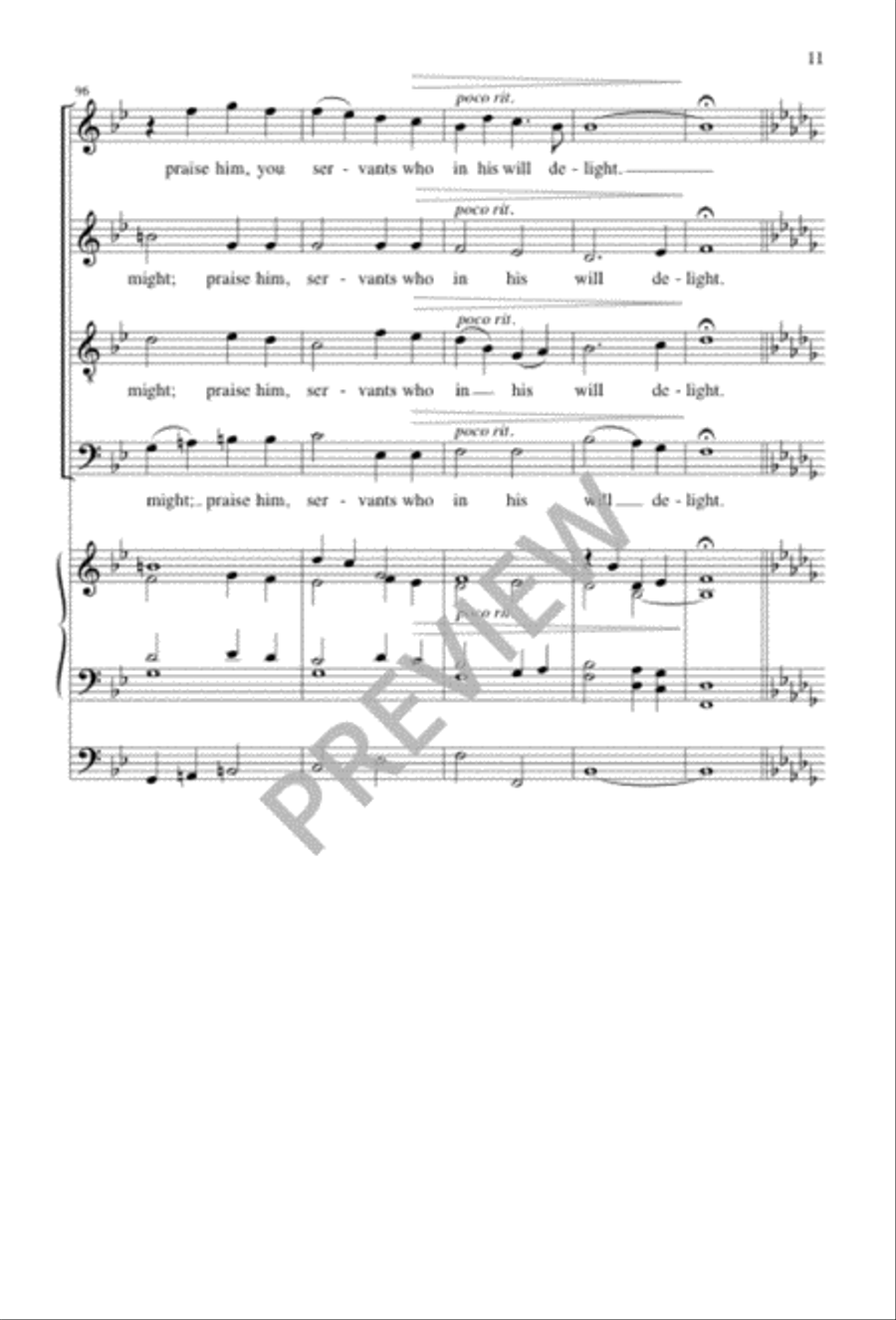 O Come, My Soul, Sing Praise to God 4-Part scores gallery preview page 10