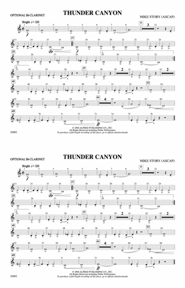 Book cover for Thunder Canyon: Optional Bb Clarinet